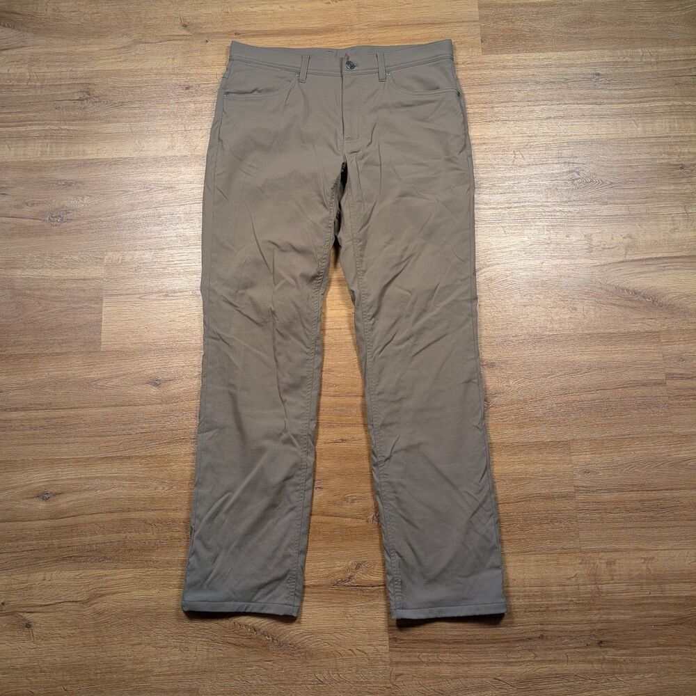 LL Bean Venture Stretch 5 Pocket Hiking Pants Mens 33x32 Gray Fleece Lined